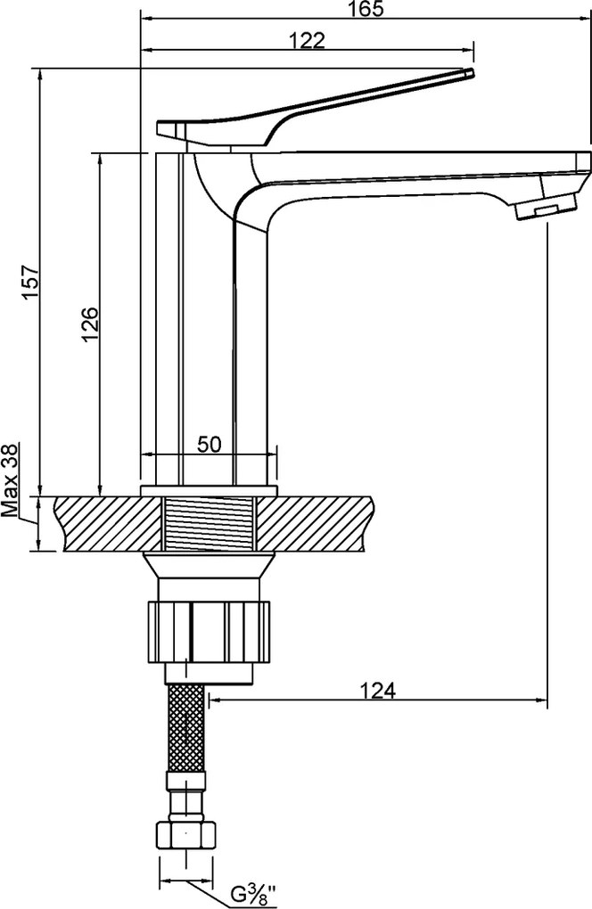 Invena Neri, mosogató csaptelep h-157, réz matt, INV-BU-P1-014-L