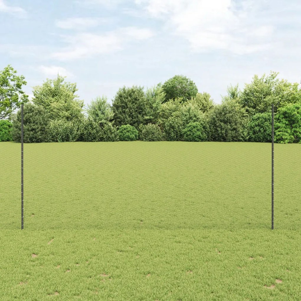 Kerti Kerítés Készlet 2 Darab Szürke Porszórt Acél 25 x 1.5 m