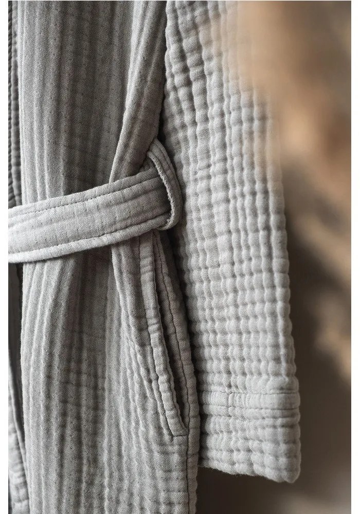 Szürke muszlin fürdőköpeny S/M Kimono – Foutastic