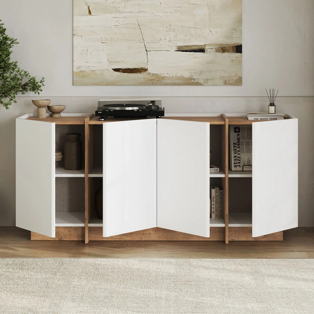 Dorma Komód/ konzolasztal 180 cm – Atlantic Pine / Fehér