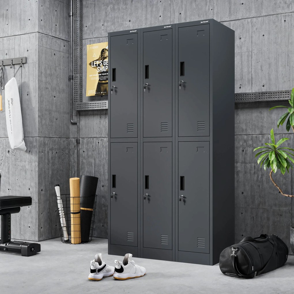 Szociális öltözőszekrény antracit IGOR 1 Plus 316,5 x 1850 x 450 mm