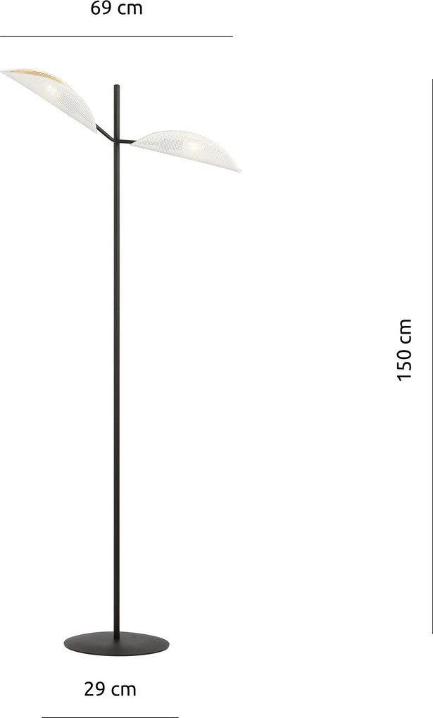 Emibig modern állólámpa vene fehér fekete arany emi1159/lp2