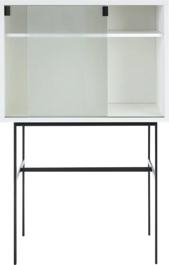 Szürkésbézs tálalószekrény tolóajtóval 70x109x40 cm Lekko – noo.ma