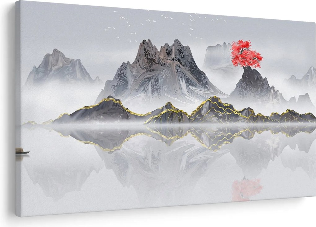 Kép - Hegyek a ködben (90x60 cm)