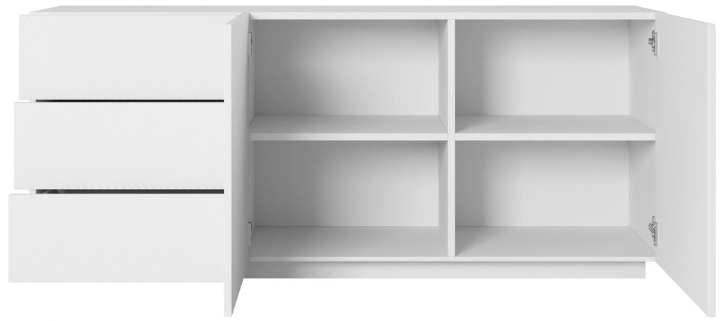 Asha fiókos komód 167 cm - matt fehér