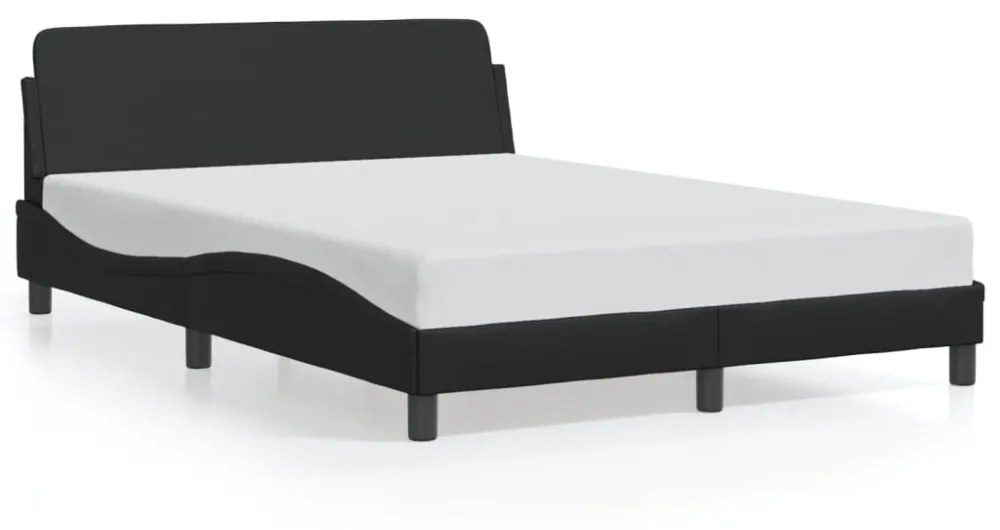 fekete műbőr ágykeret Dover 140x200 cm