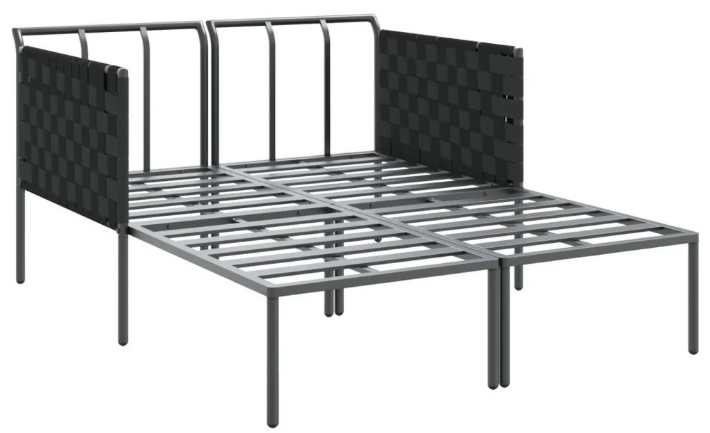 Napozóágy párnákkal 2 fő részére Anthracite 115x153x69,5 cm Acél