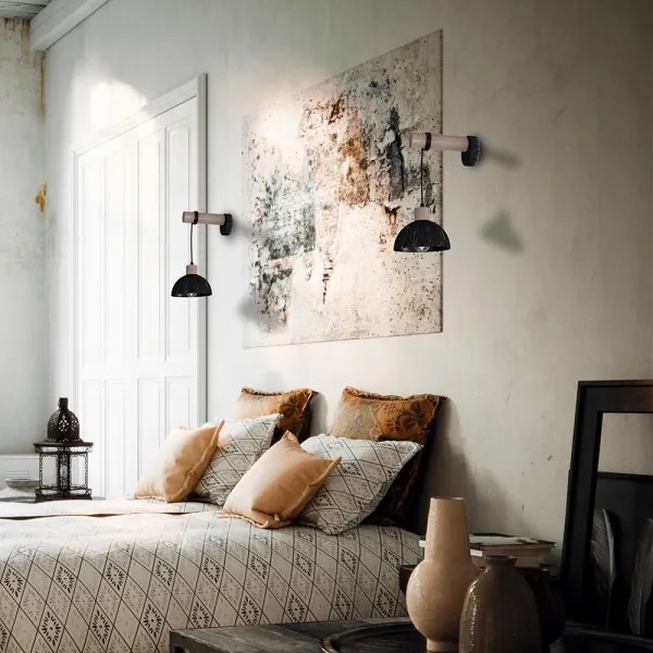 Fali lámpa ERIK 1xE27/60W/230V barna/fekete