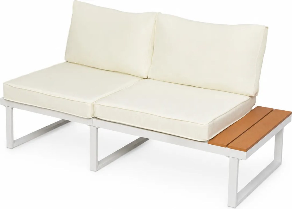 Furnigo Kerti fém szett Malaga - fehér/krémszínű párnák
