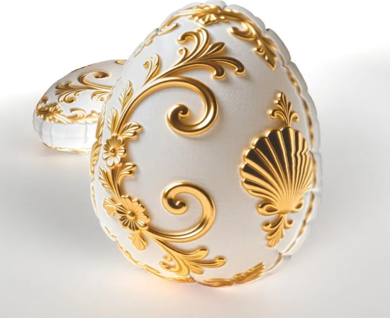 Nyomtatott díszpárna Kagyló fehér-arany 30 x 40 [cm]