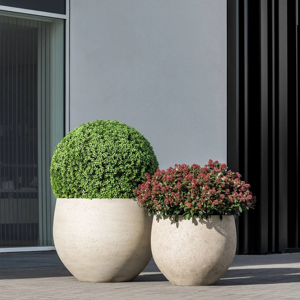Jumbo Orb virágcserép, matt fehér, többféle méretben - Pottery Pots méret: M - h 93 cm, ⌀ 110 cm