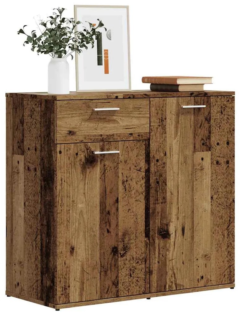 antik fa színű szerelt fa tálalószekrény 80 x 36 x 75 cm