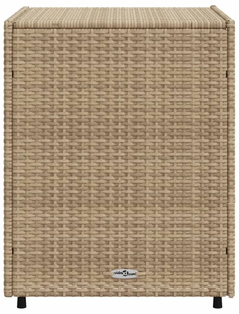 bézs polyrattan kerti tárolószekrény 55 x 59 x 69 cm