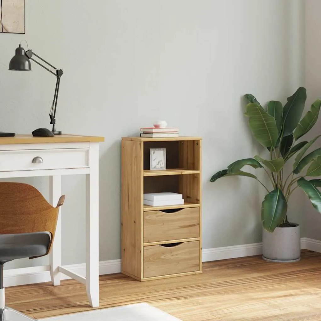 ODDA tömörfa fenyőfa fiókos oldalsó szekrény 40x24x79 cm