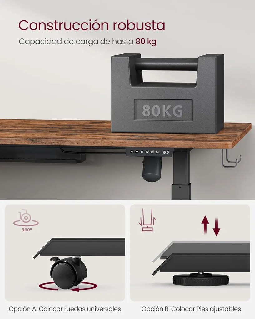 Elektromosan állítható íróasztal 70 x 160 x (72-120)cm