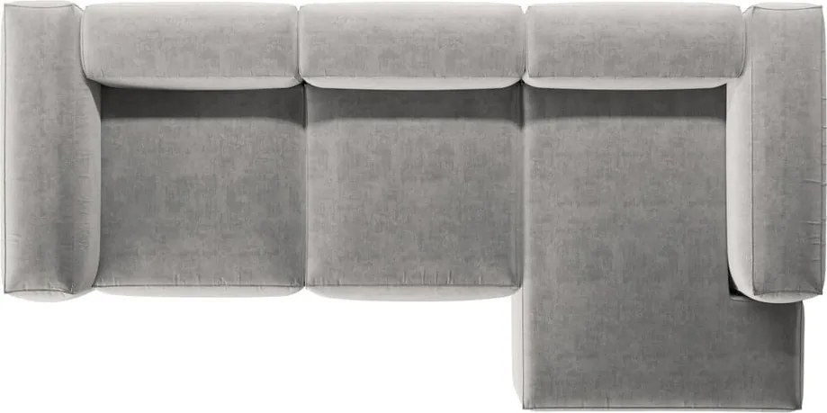 Világosszürke sarokkanapé (jobb oldali-heverő résszel) Bergamo – Cosmopolitan Design