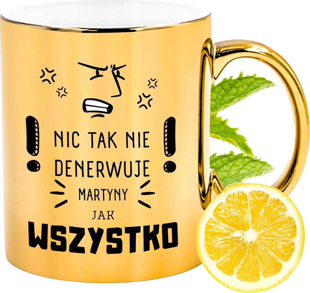 Prémium Arany Csillogó Bögre Martina Ajándék Nyomtatott Fotóval