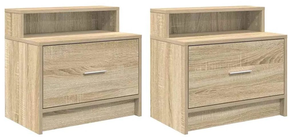 éjjeliszekrények fiókkal 2 db sonoma tölgy 51 x 31 x 47 cm