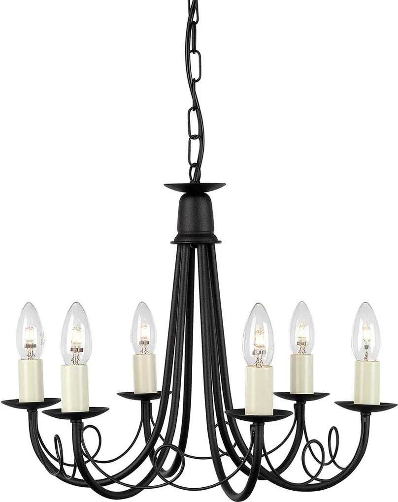 Elstead klasszikus csillár minster fekete elsmn6-black
