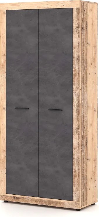 Gardróbszekrény 2 ajtós Old Style Light / Matera színkombinációban – LUNA2