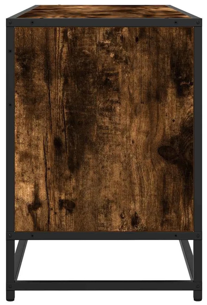 füstös tölgy színű szerelt fa és fém TV-szekrény 100x35x50 cm