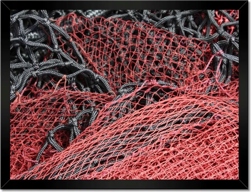 Poszterek keretben 40x30 Piros halászháló