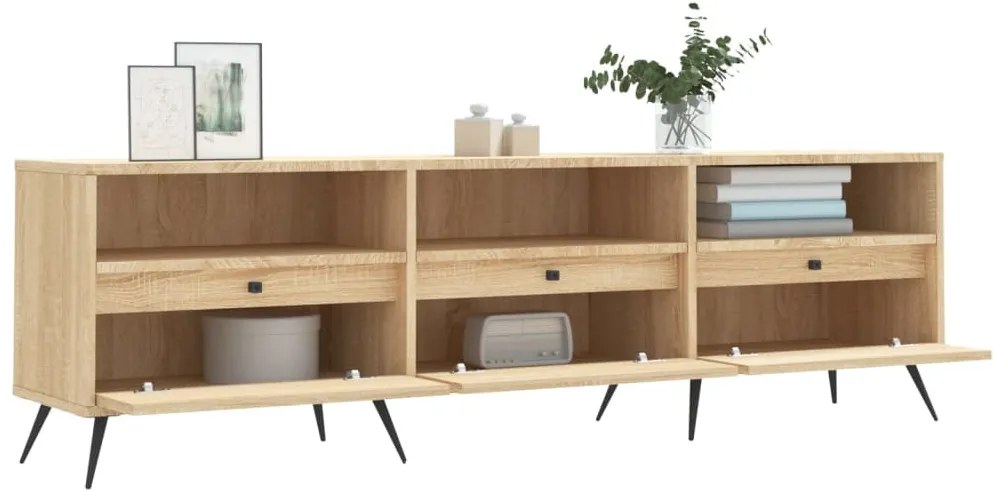 sonoma tölgy színű szerelt fa fali TV-szekrény 150x30x44,5 cm