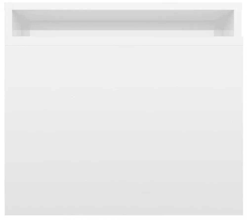 Magasfényű fehér forgácslap dohányzóasztal szett 100x48x40 cm