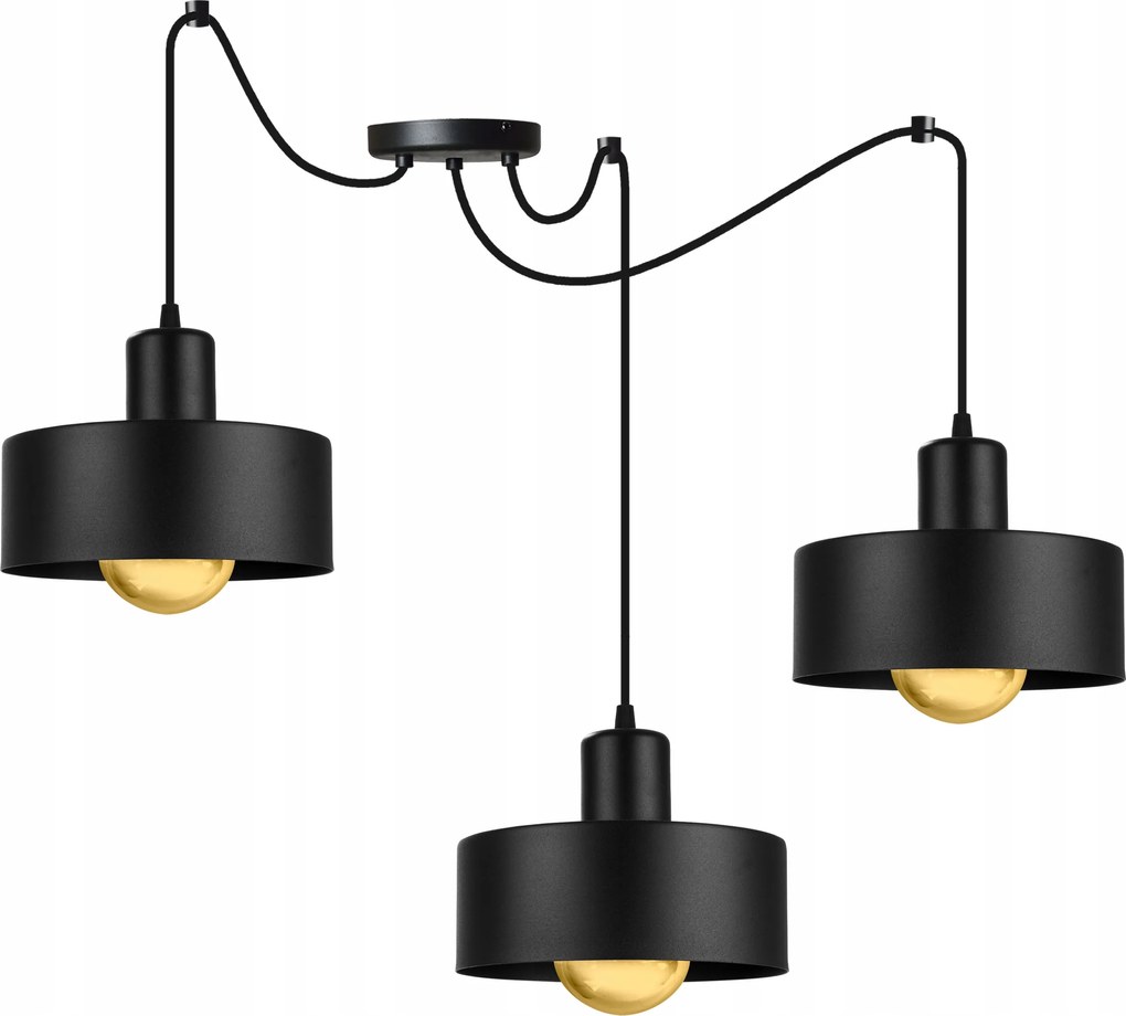 Mennyezeti Lámpa Függeszték Fekete Fehér Csillár Hármas Pók Loft Konyha