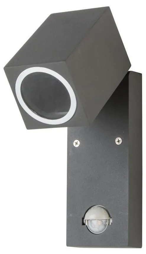 Kültéri fali lámpa érzékelővel QUAZAR 1xGU10/35W/230V IP44 szürke