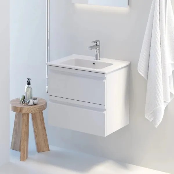 Fürdőszobai szekrény mosdóval VEDO + LED tükör LED/10W/230V IP44 fehér