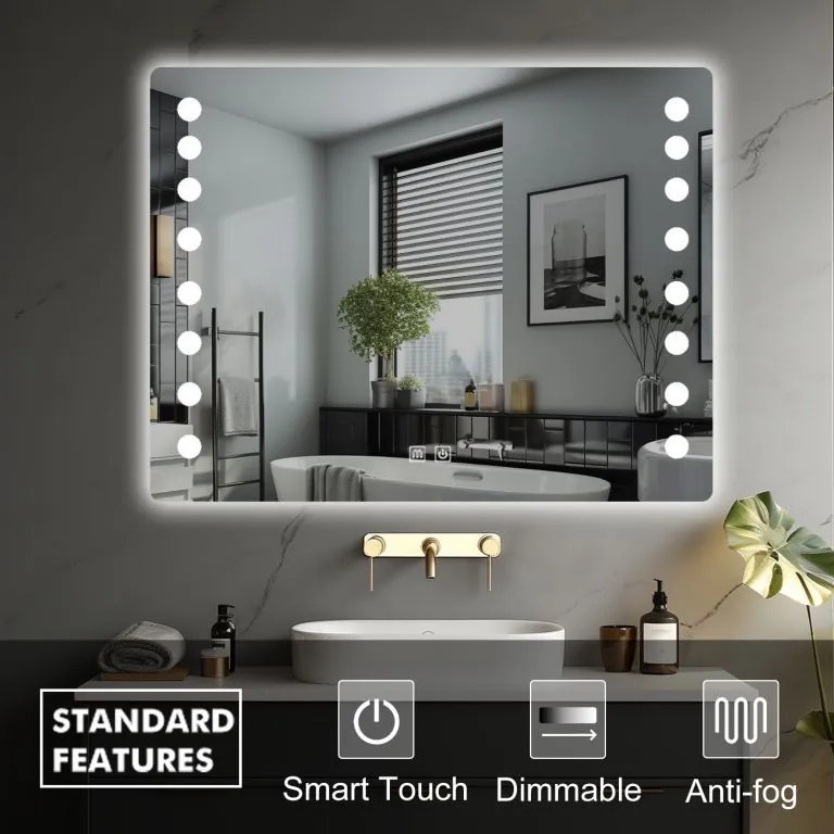 IREDA Fürdőszobai LED tükör világítással 70 x 50 cm