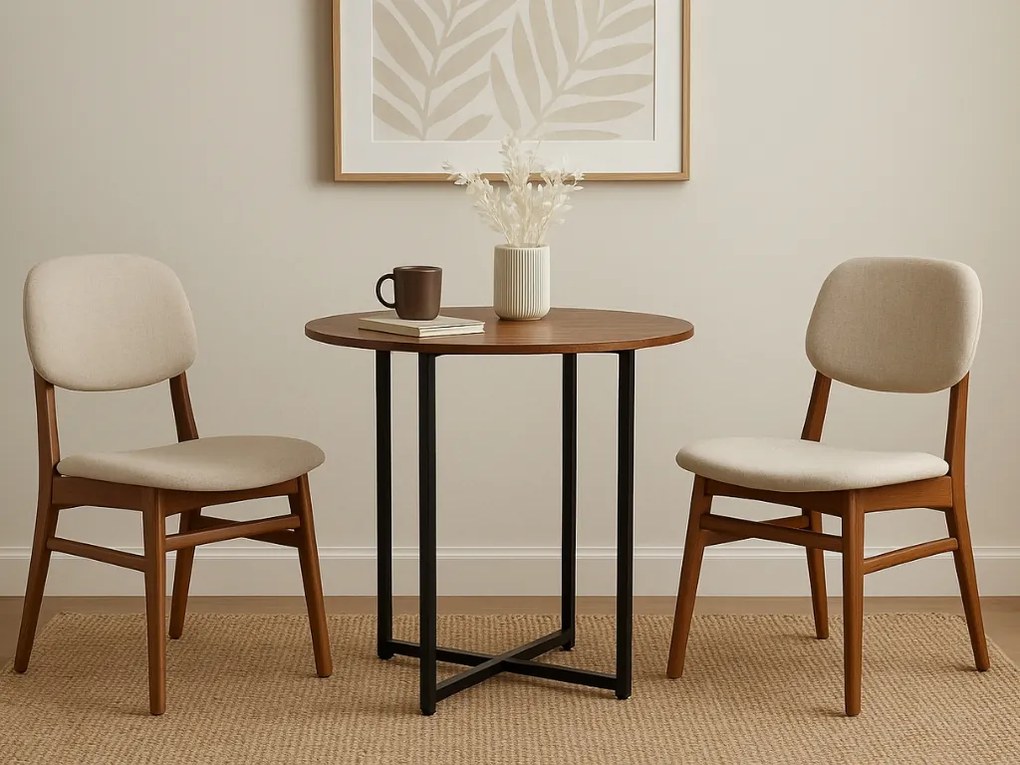 Kerek étkezőasztal ALTO II 80 cm, rusztikus barna dekoráció