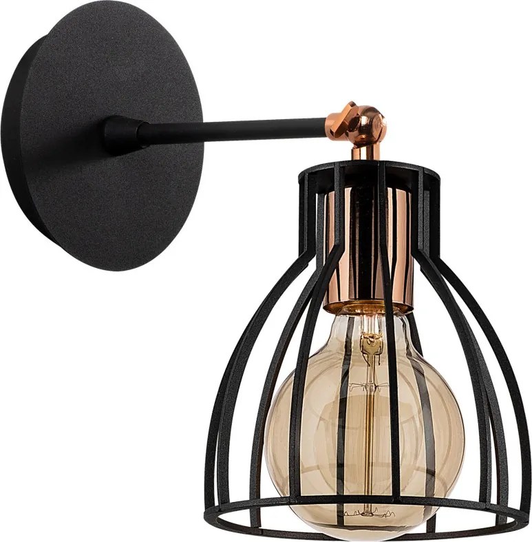 Kemah N-1238 fekete-bronz fém falilámpa