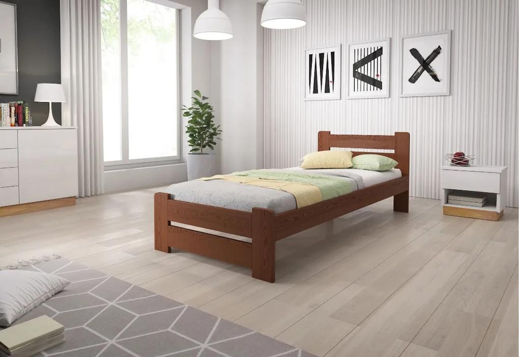 P/ HEUREKA ágy + matrac + ágyrács AJÁNDÉK, 80x200 cm, dió-lakk