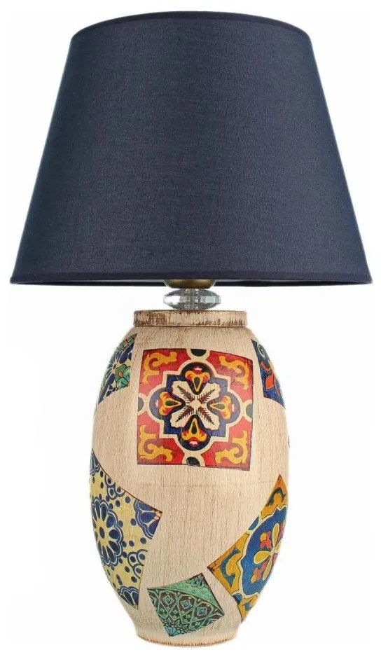 Asztali lámpa RAMZES 1xE27/40W/230V kék/bézs