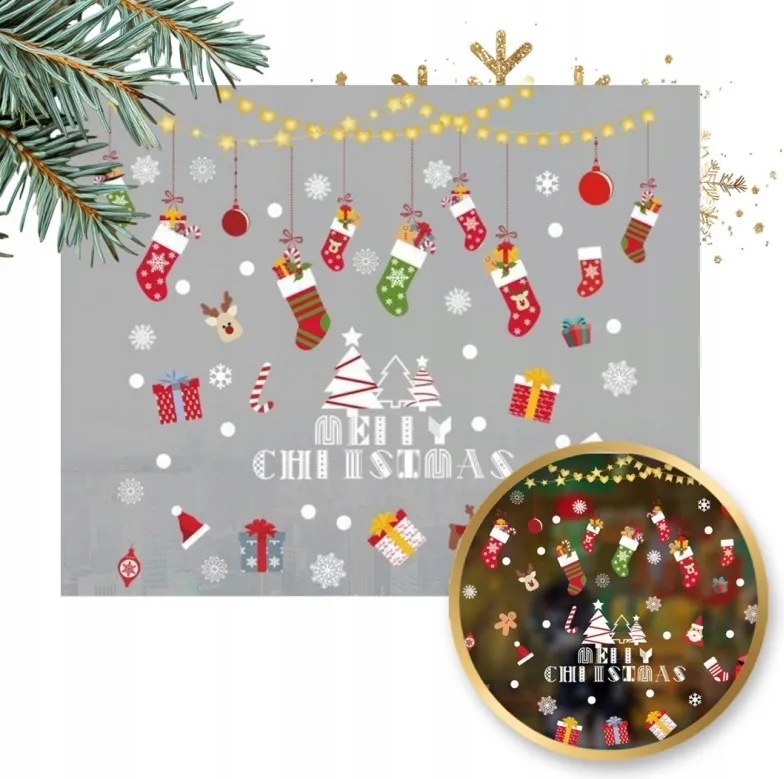 Ecarla Karácsonyi színes ablakmatrica 2 lap 30 x 90 cm NKD21