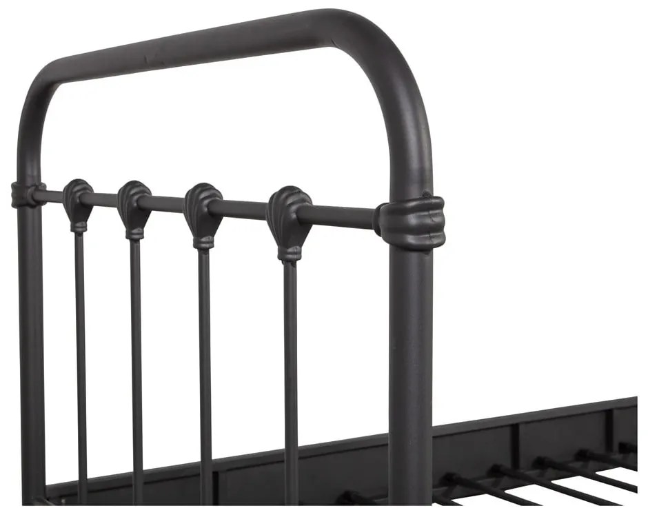 Fekete egyszemélyes ágy ágyráccsal 90x200 cm Moos – WOOOD