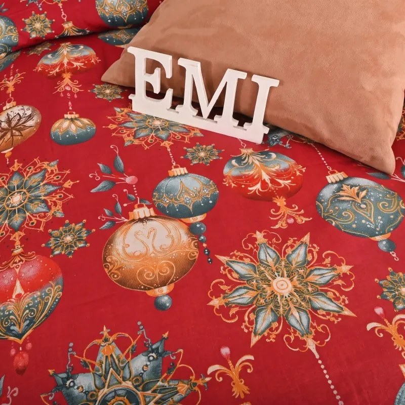 EMI Magic red karácsonyi pamut ágyneműhuzat