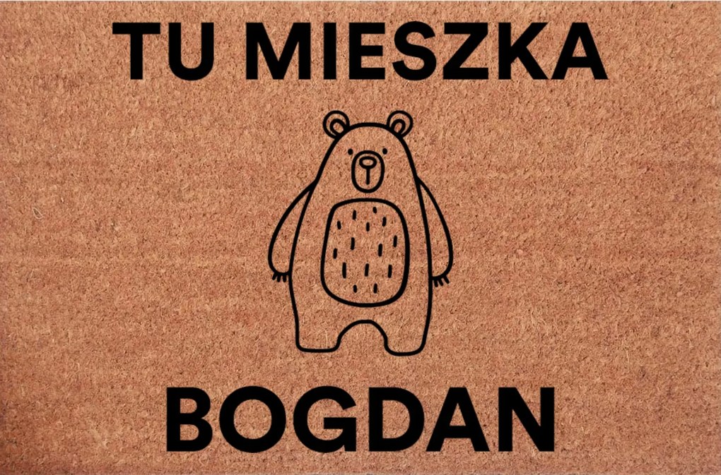 Lábtörlő Bejárati Ajándék Férfinak Valentin nap Itt lakik a mackó (Név)