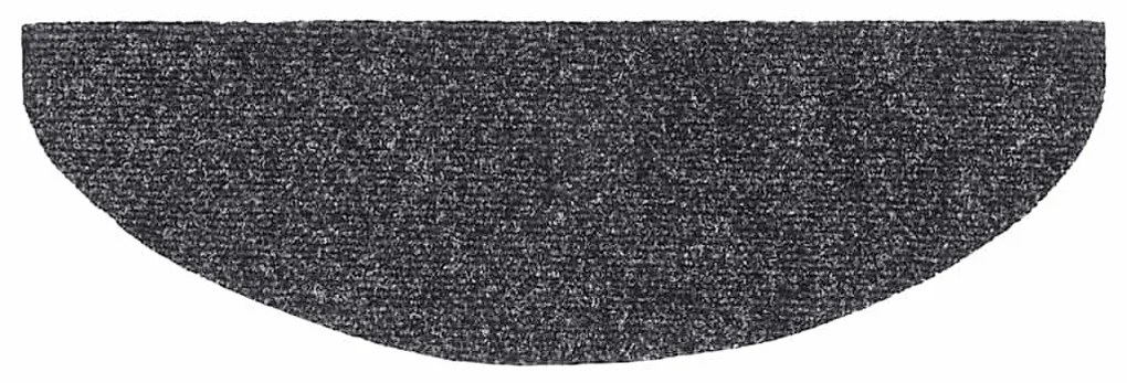 öntapadós lépcsőszőnyegek 30 db sötétszürke, félkör alakú, nagy, 65 x 21 x 4 cm