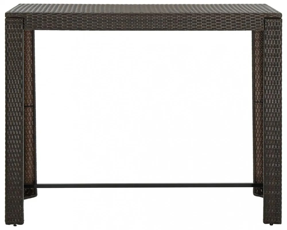 7 részes barna polyrattan kültéri bárszett kartámasszal