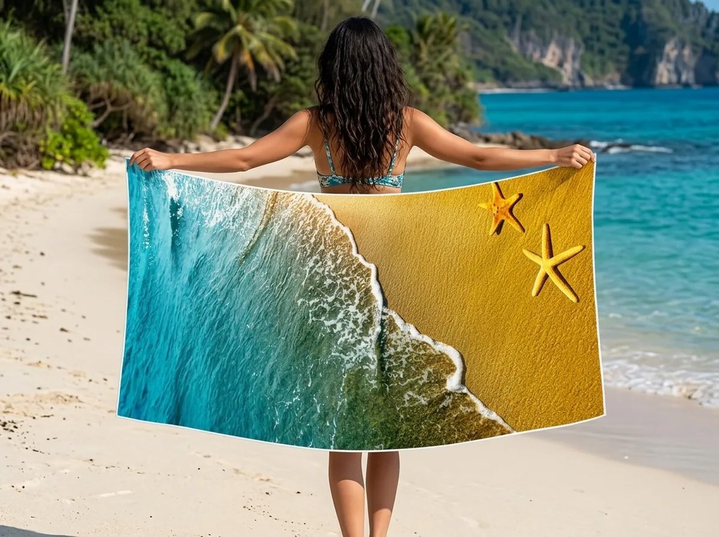Gyorsan száradó XL strandfürdőlepedő SOLMARE színes 100 x 180 cm, 100% mikroszál