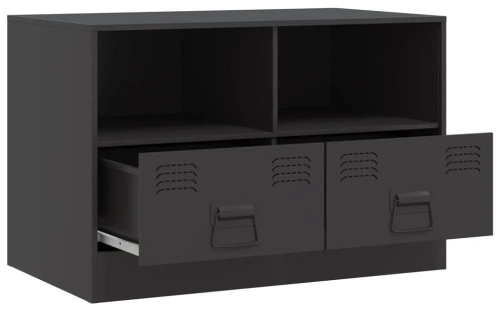 2 db fekete acél TV-szekrény 67 x 39 x 44 cm