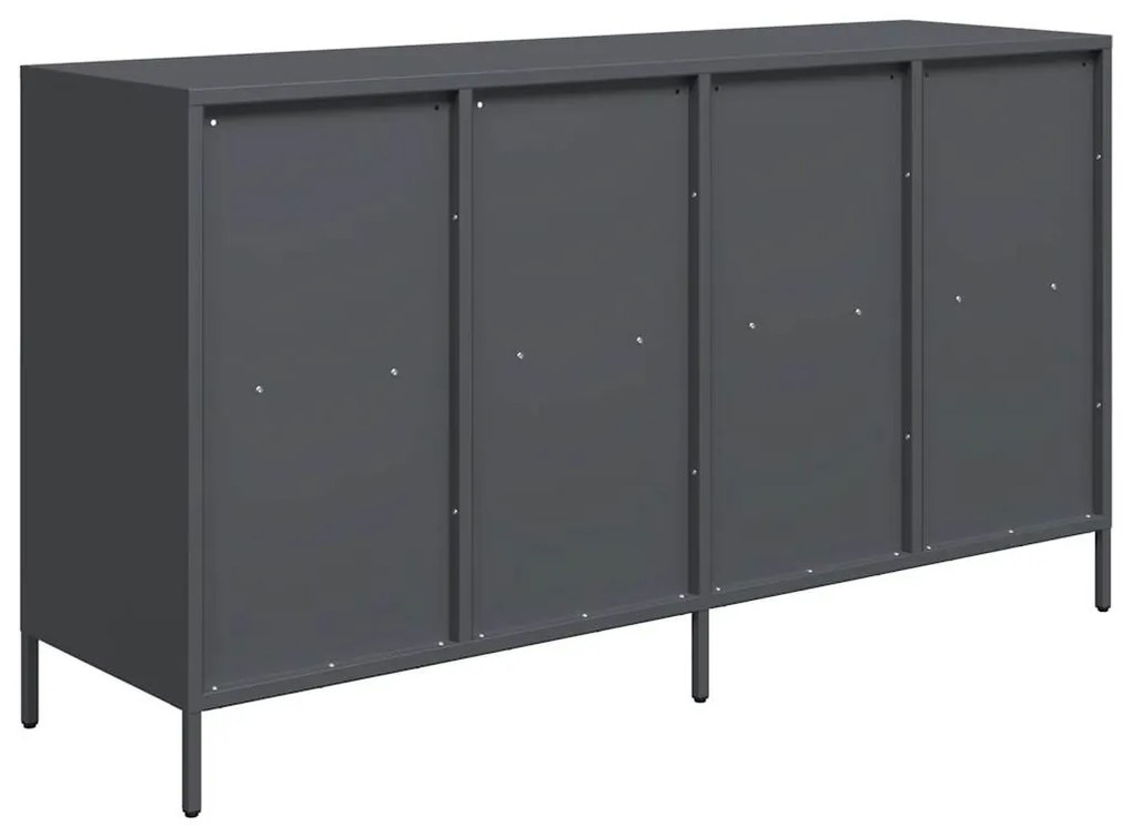 antracit hidegen hengerelt acél tálalószekrény 135x39x73,5 cm
