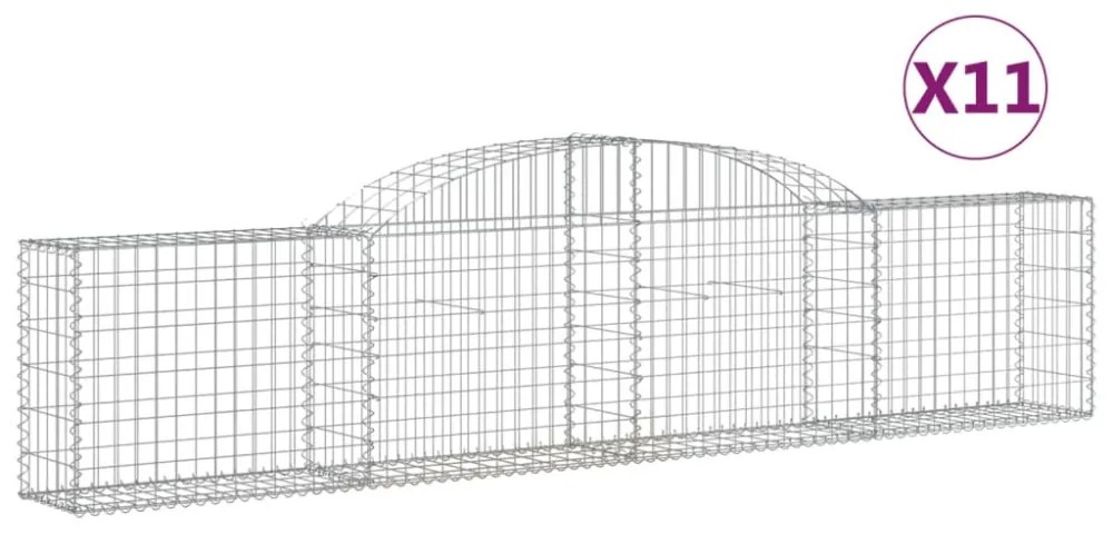 11 db íves horganyzott vas gabion kosár 300x30x60/80 cm