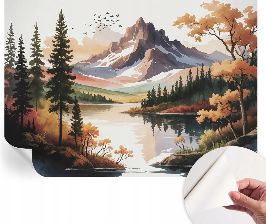 Öntapadós Dekoratív Fotótapéta Hálószobába Hegyi ősz 312x219 cm