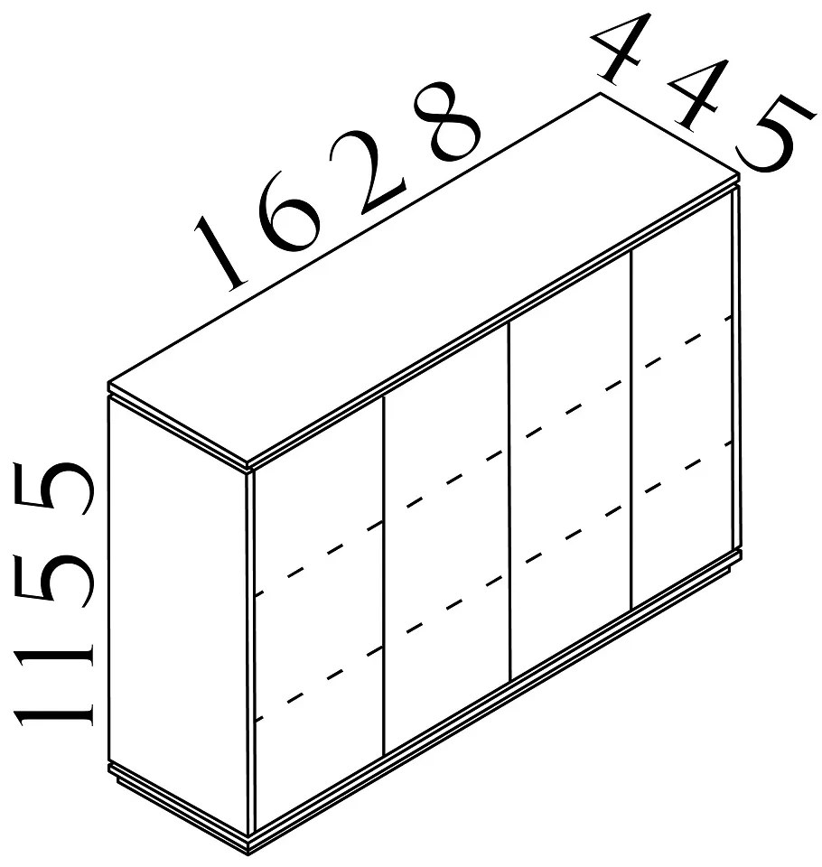 Creator közepes szekrény 162,8 x 44,5 x 115,5 cm, fehér / antracit