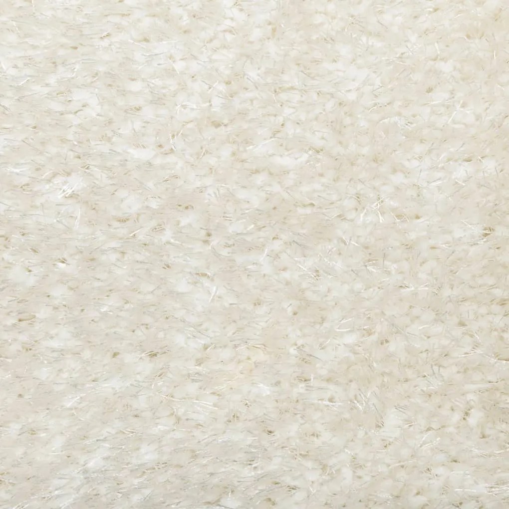 ISTAN krémszínű hosszú szálú fényes szőnyeg 80 x 150 cm