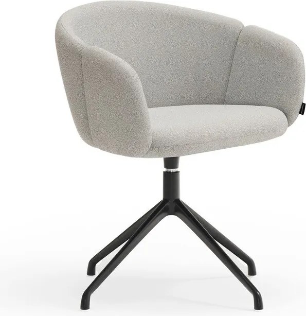 Világosszürke kárpitozott karfás étkezőfotel Add – Teulat